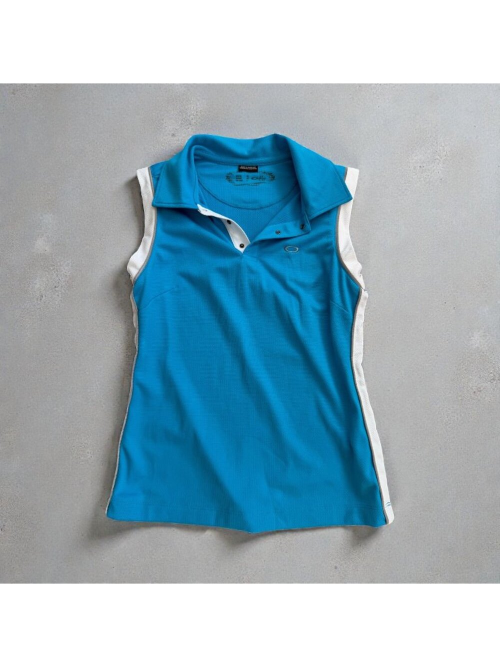 OAKLEY Women's Blue White Active Collared Tank Top Size XS
